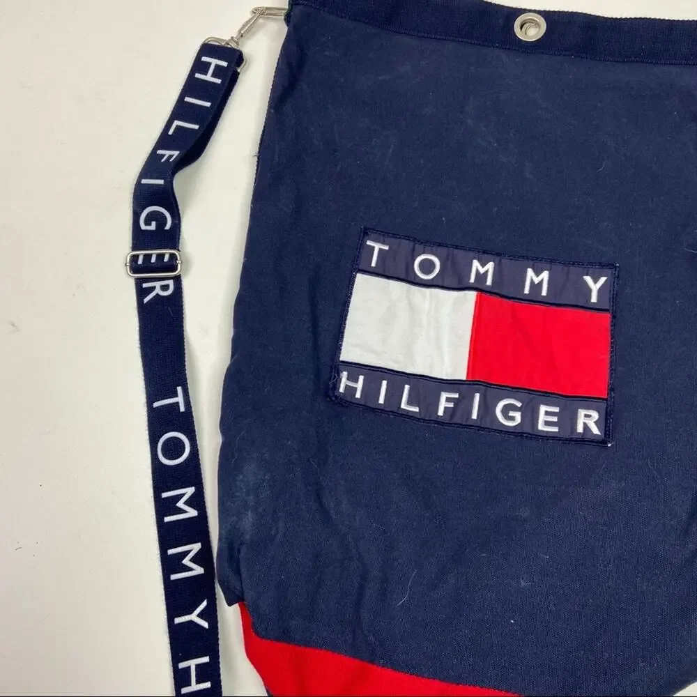 Tommy‎ Hilfiger Vintage Gym Sling Duffle Bag Spellout